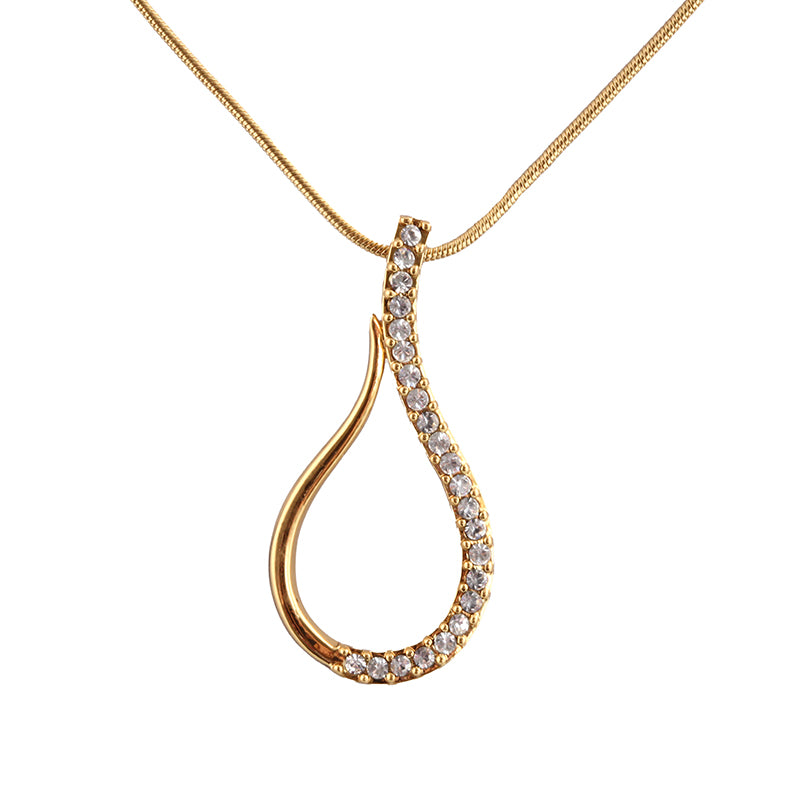 Gold Tear Drop Necklace Plus Matching Earrings FREE