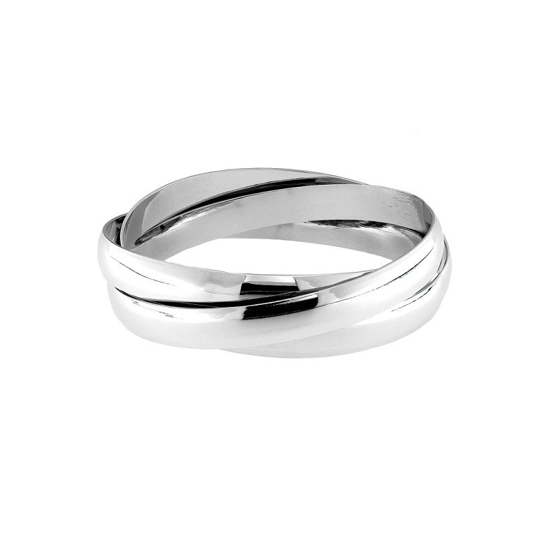 3 Band Platinum Triple Crossover Bangle