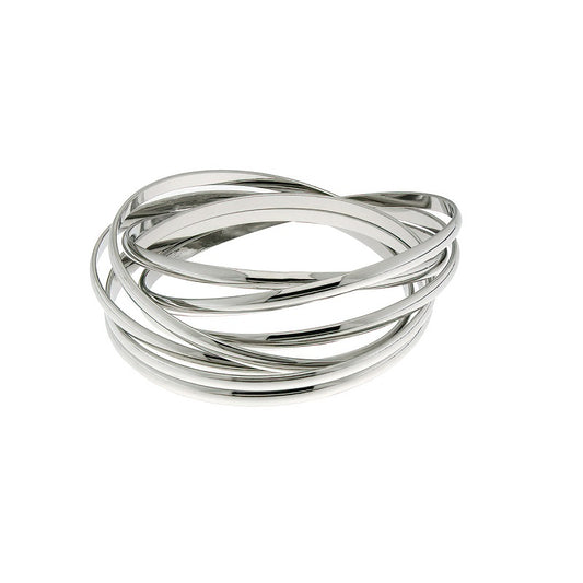 7 Band Platinum Crossover Bangle