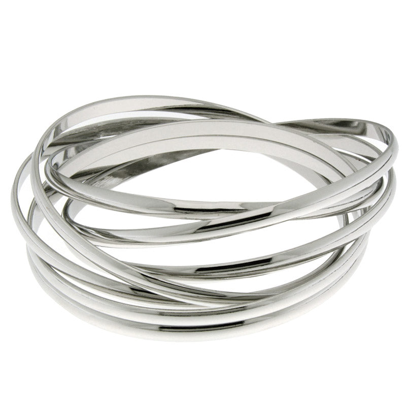 7 Band Platinum Crossover Bangle