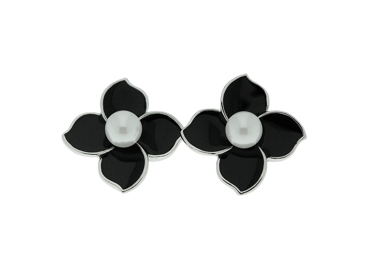 Black Petal Earring Studs