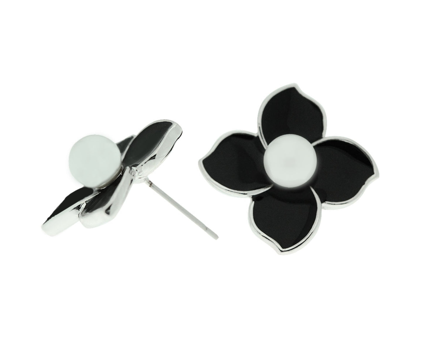 Black Petal Earring Studs