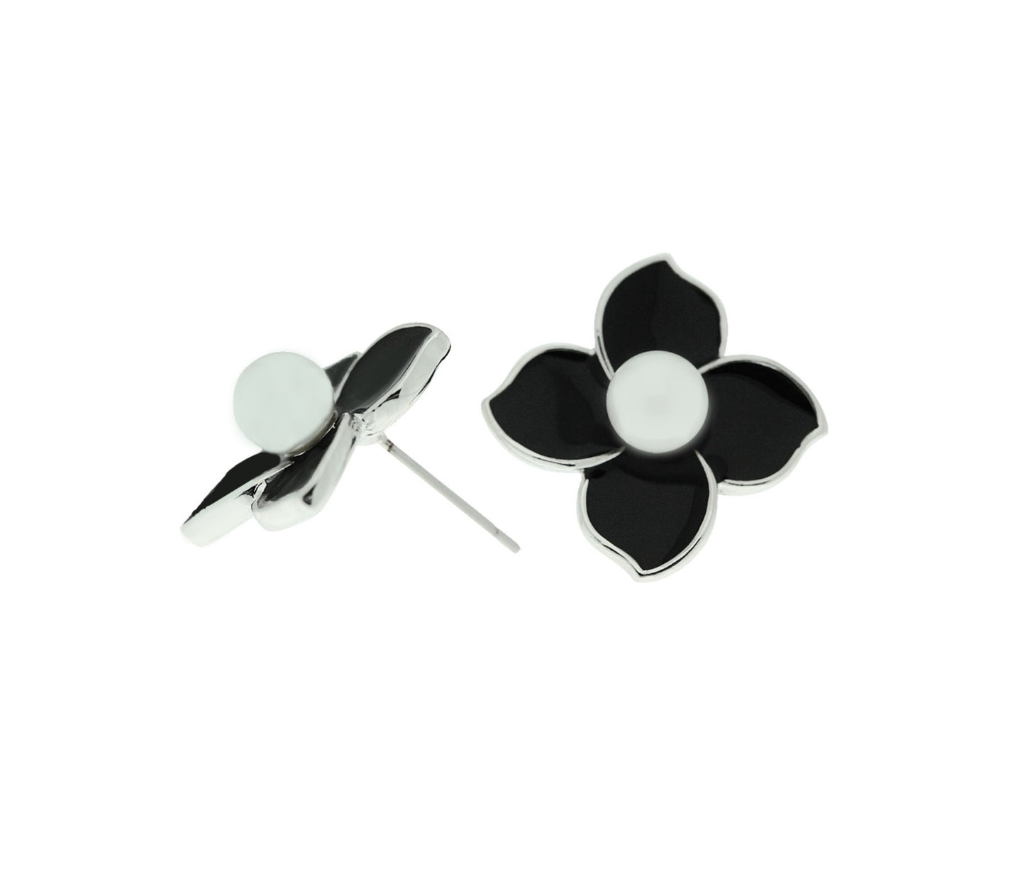 Black Petal Earring Studs