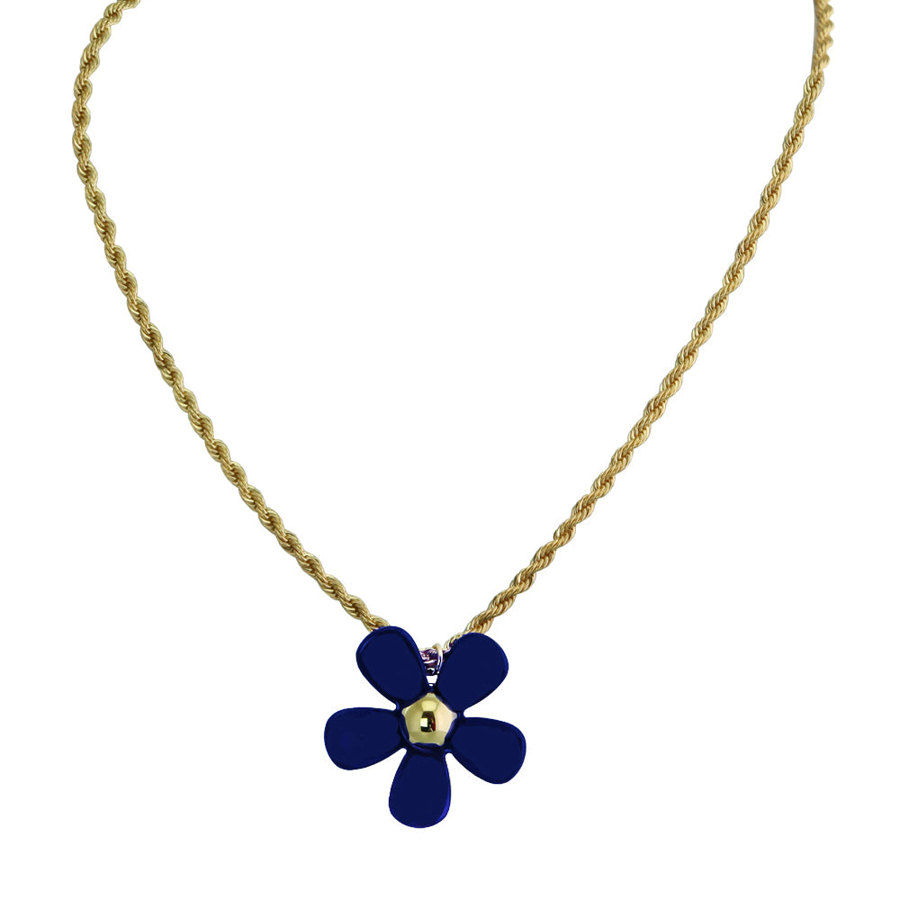 Blue Daisy Necklace