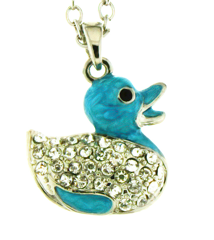 Quack Gold or Blue Duck Kids Necklace