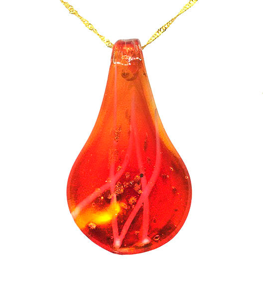 Drop of Fire Venetian Glass Necklace