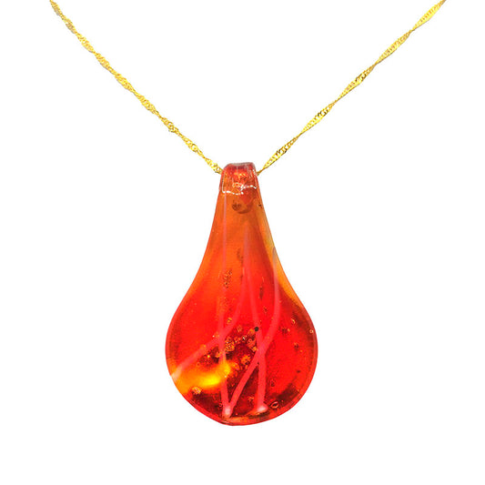 Drop of Fire Venetian Glass Necklace