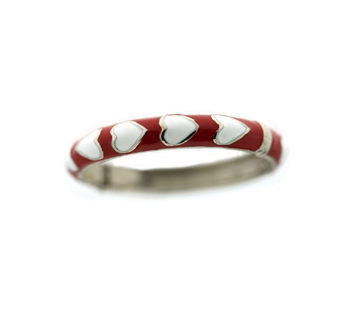 Red Heart Enamel Bangle