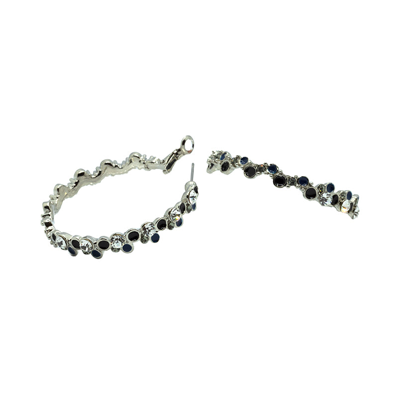 Emma Jewelled Hooped Stainless Steel Earrings