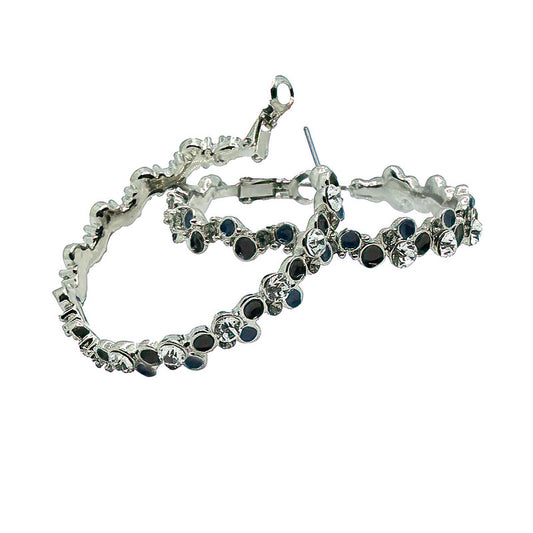 Emma Jewelled Hooped Stainless Steel Earrings