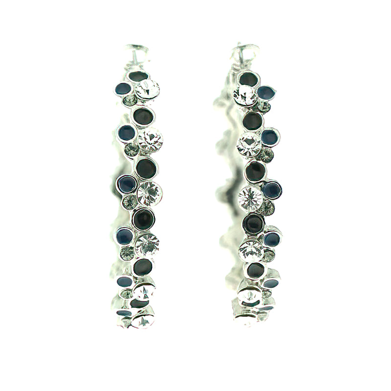 Emma Jewelled Hooped Stainless Steel Earrings