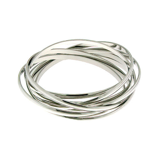 7 Band Platinum Crossover Bangle