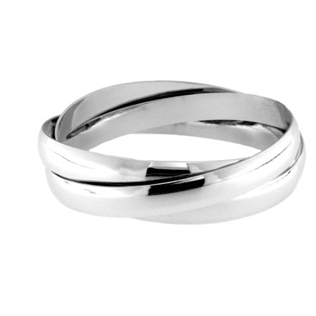 3 Band Platinum Triple Crossover Bangle