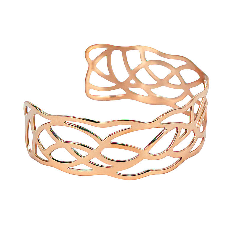 Weave Stainless Steel Rose Gold Bracelet