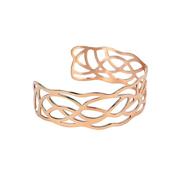 Weave Stainless Steel Rose Gold Bracelet