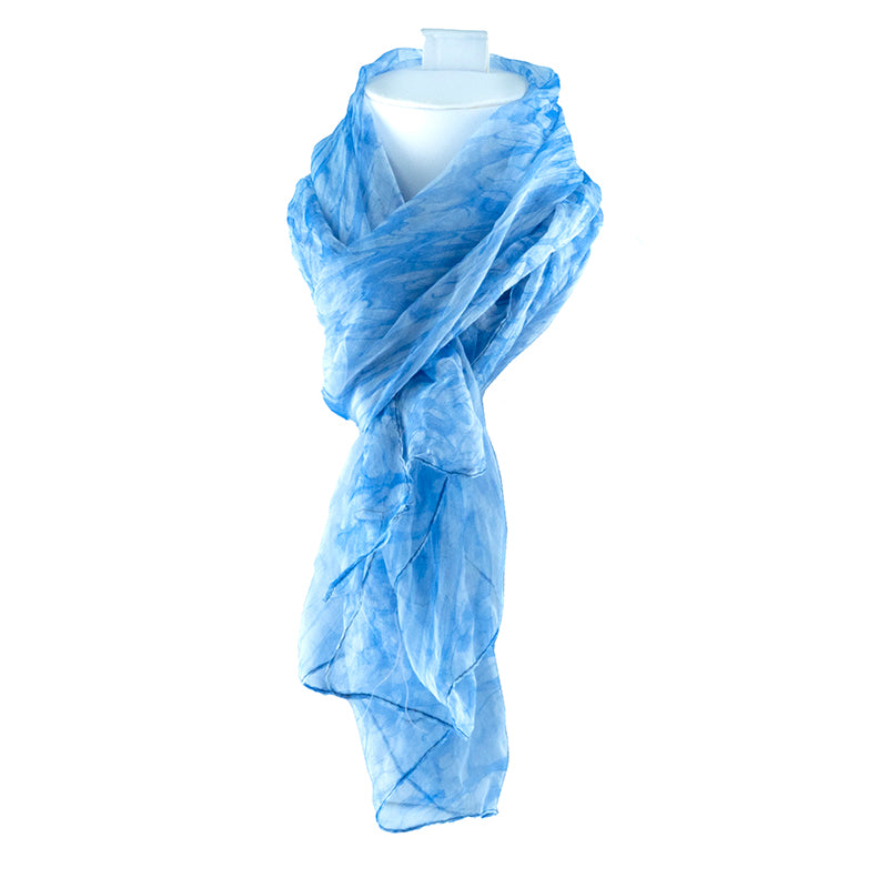 Scarf - 100% Silk Blue Shades