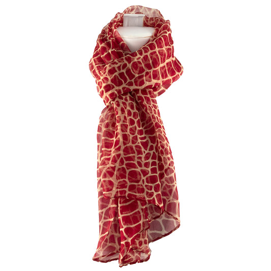 Scarf - 100% Silk Maroon Tones