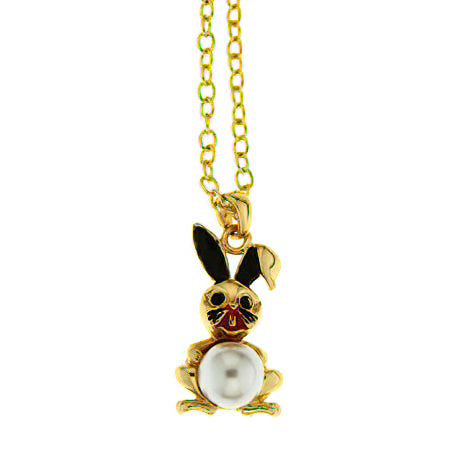 Pearl Bunny Kids Necklace