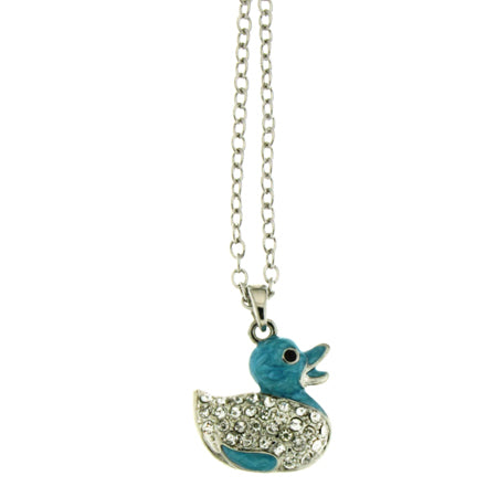 Quack Gold or Blue Duck Kids Necklace